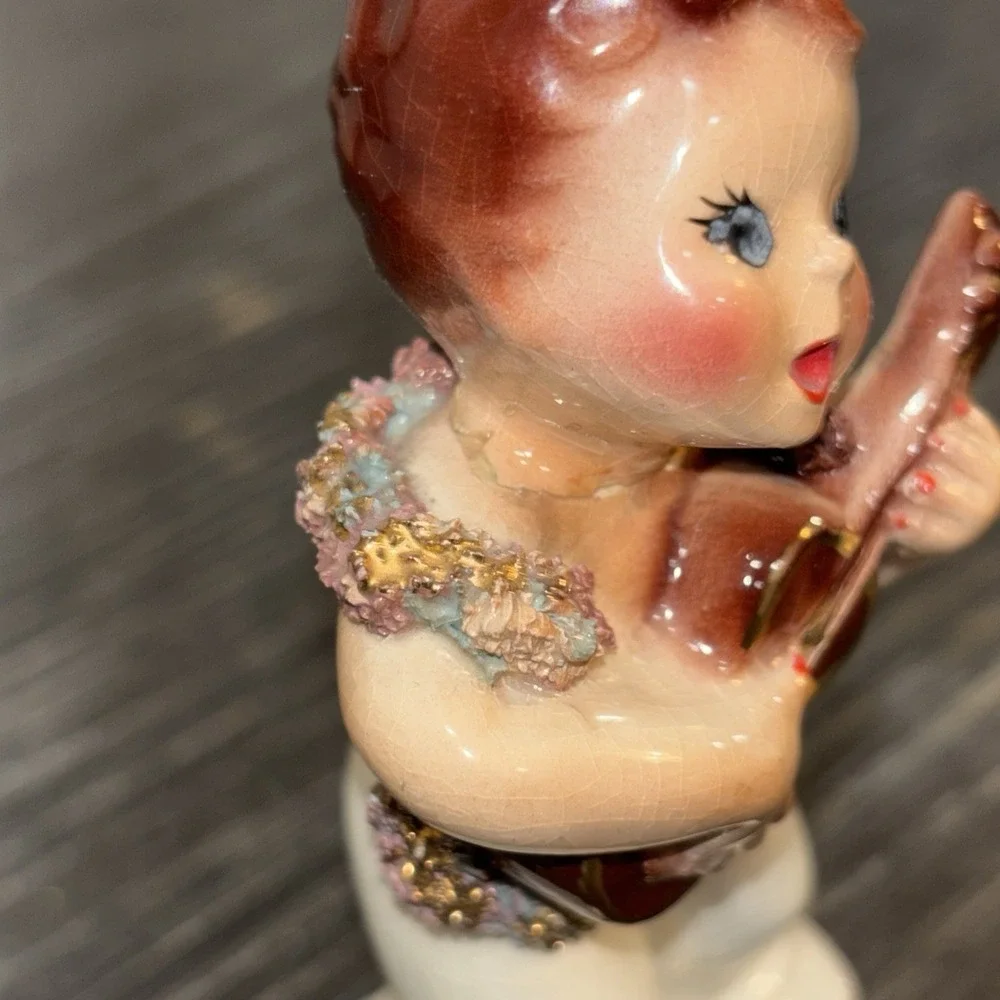 Vintage Josef‎ Originals Hawaiian Boy Figurine Spaghetti Trim